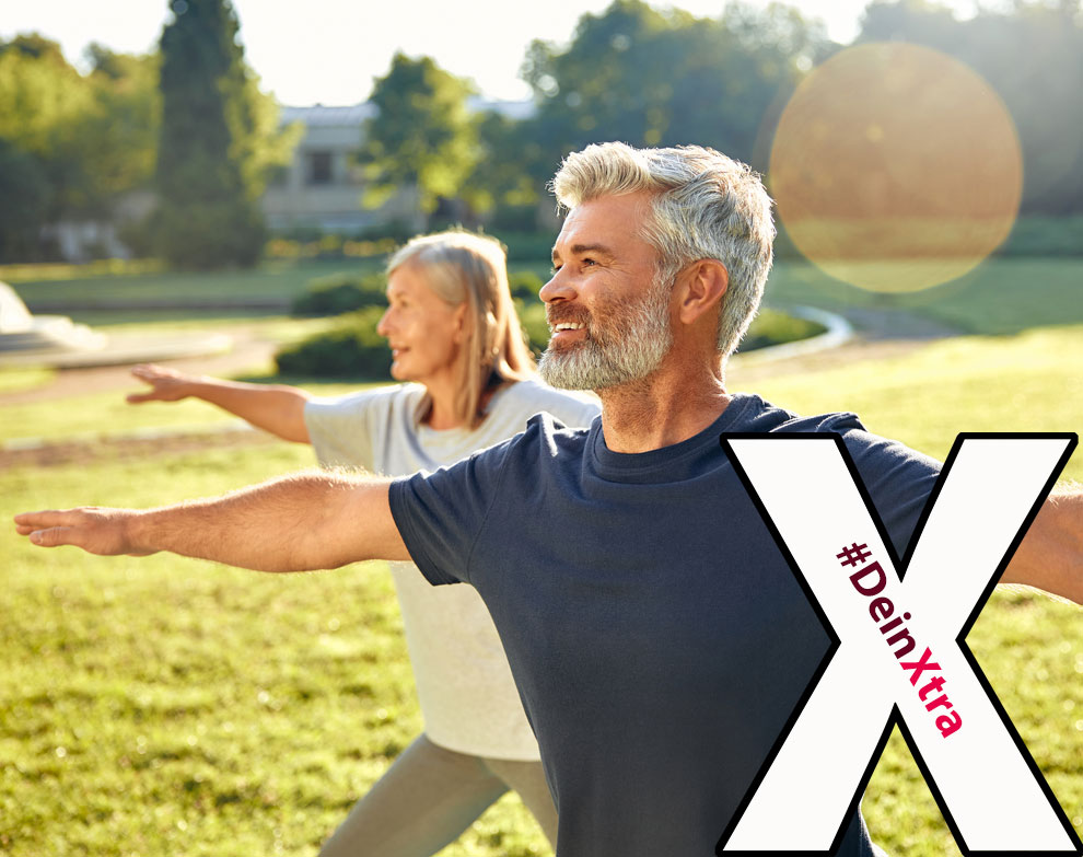 © COPETEC #DeinXtra | Bild zeigt 2 Menschen beim Training im Park. © COPETEC