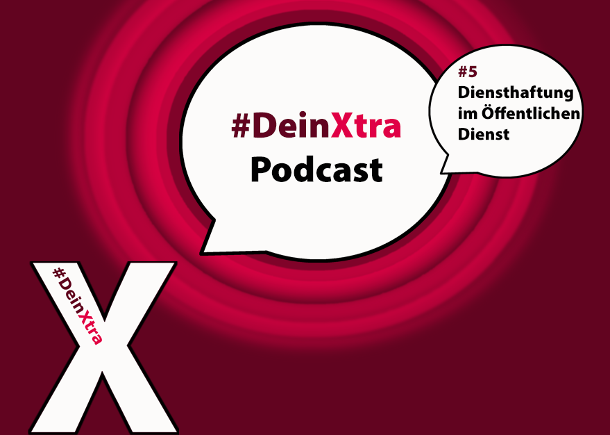 #5 Das Bild zeigt ein Signet für den #DeinXtra Podcast, das illustrieren soll, dass im Podcast gesprochen und gesendet wird.